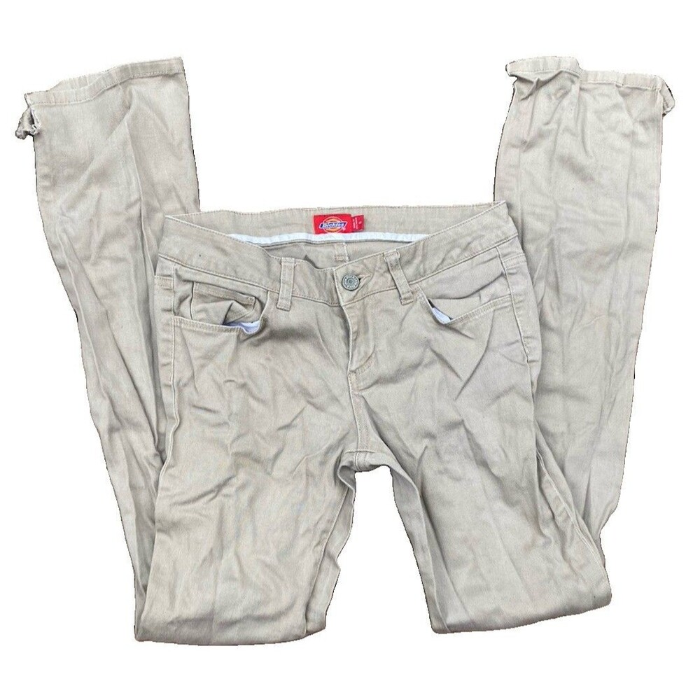 Dickies Pants Womens Size 5 Khaki Original Fit 5 Pocket Stretch